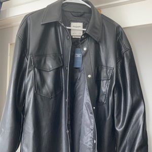 Abercrombie & Fitch Leather Shirt Jacket